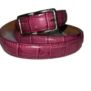 Brighton Pink Croc-Embossed Belt